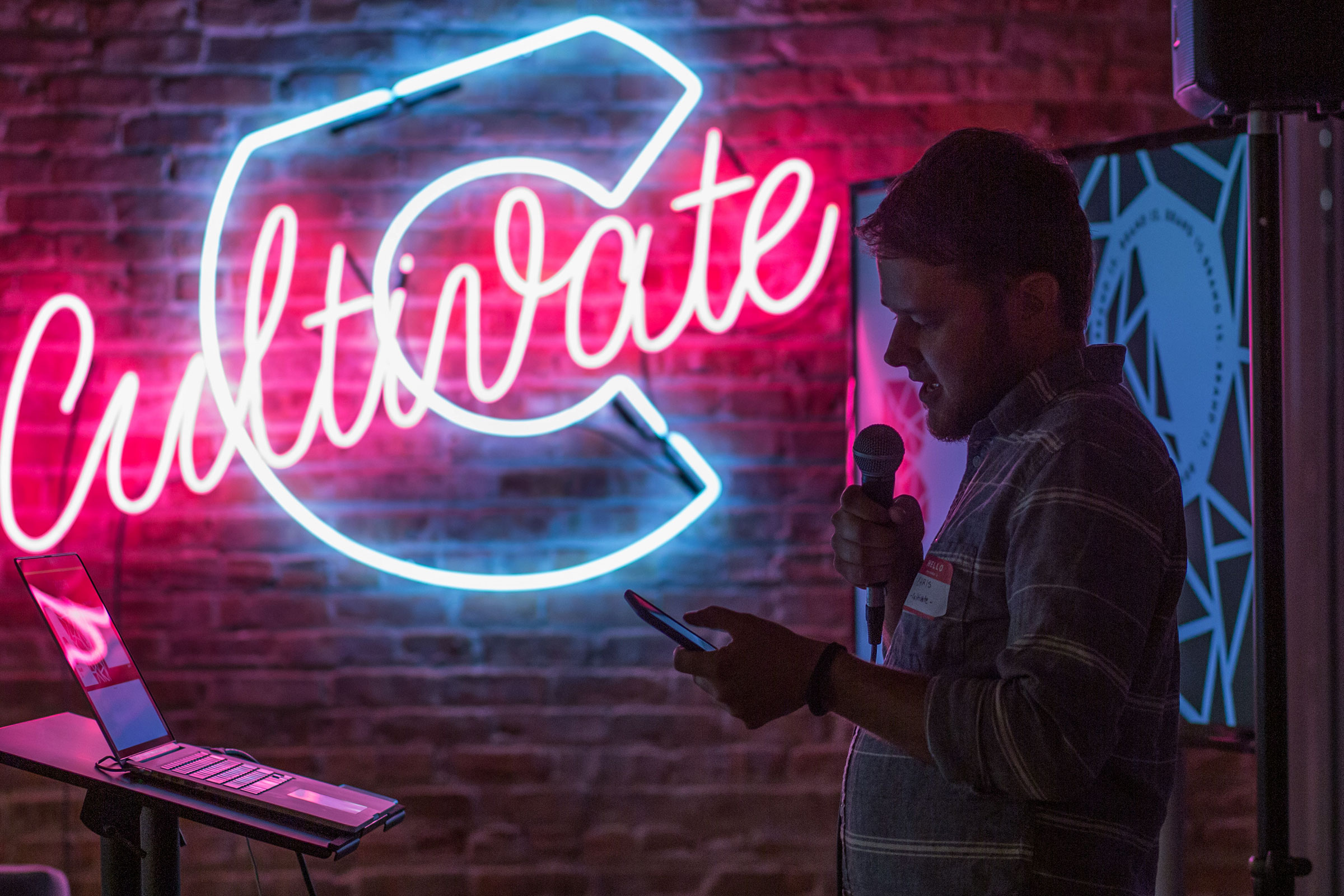 Chris Pierik leading discussion at Cultivate